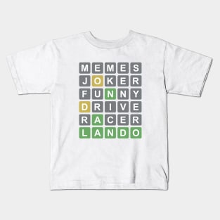 Funny Lando F1 Wordle Design Kids T-Shirt